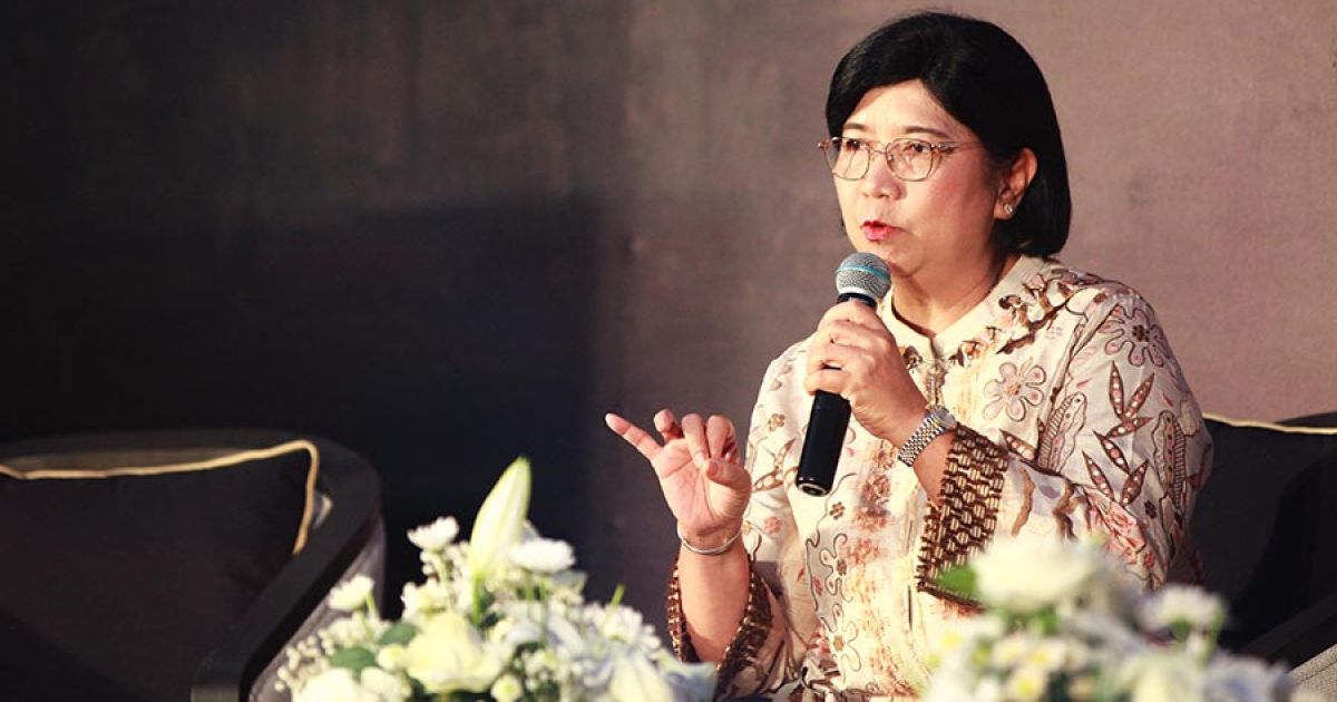 Deputi Gubernur Senior BI Destry Damayanti saat gala dinner Women on the Move di Bali, Sabtu (31/8/2024). (Bloomberg Technoz/Andrean Kristianto)