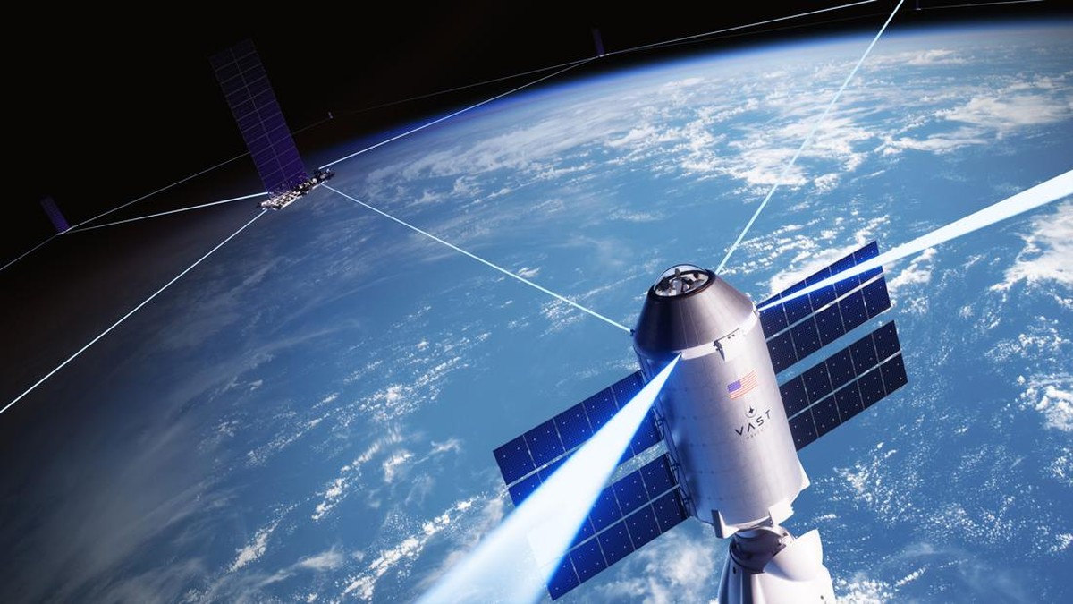 Foto: Stasiun luar angkasa komersial Vast's Haven-1 terhubung melalui terminal laser ke jaringan satelit SpaceX Starlink. (Ilustrasi: AP Photo)