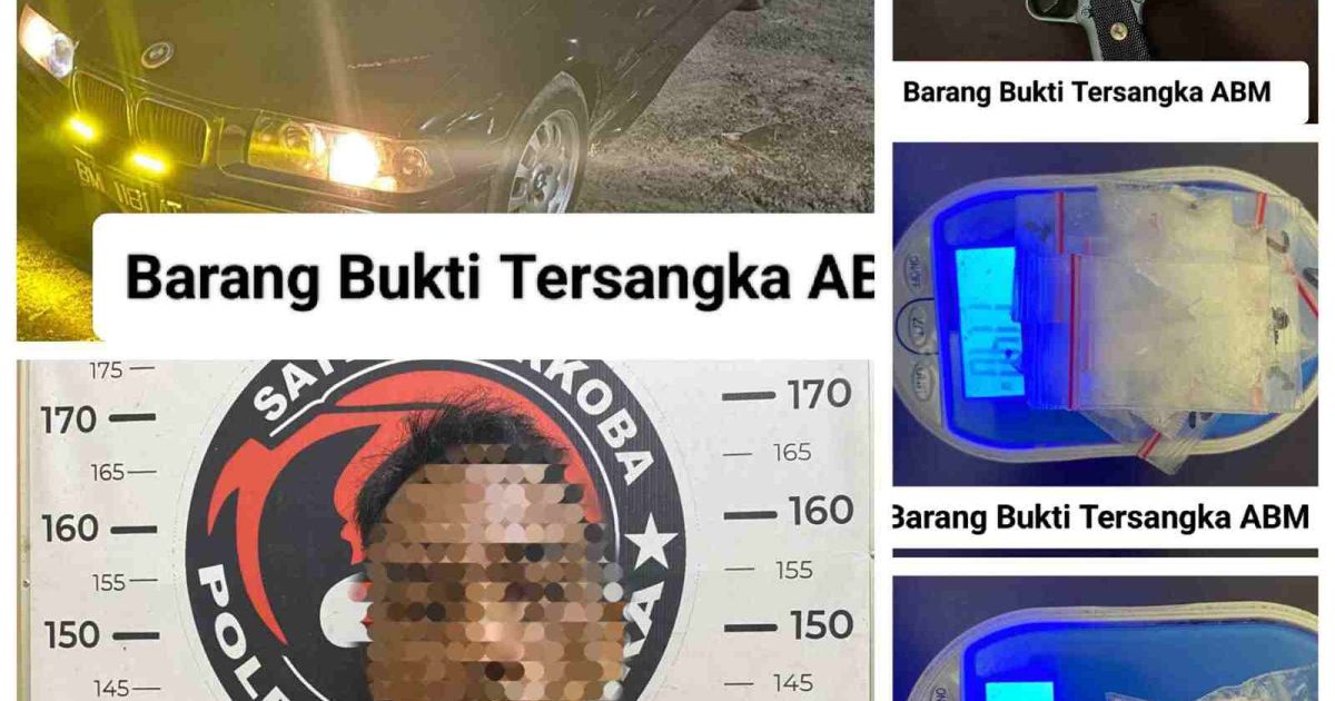 Pelaku pengedar narkoba beserta barang bukti hasil tangkapan polisi