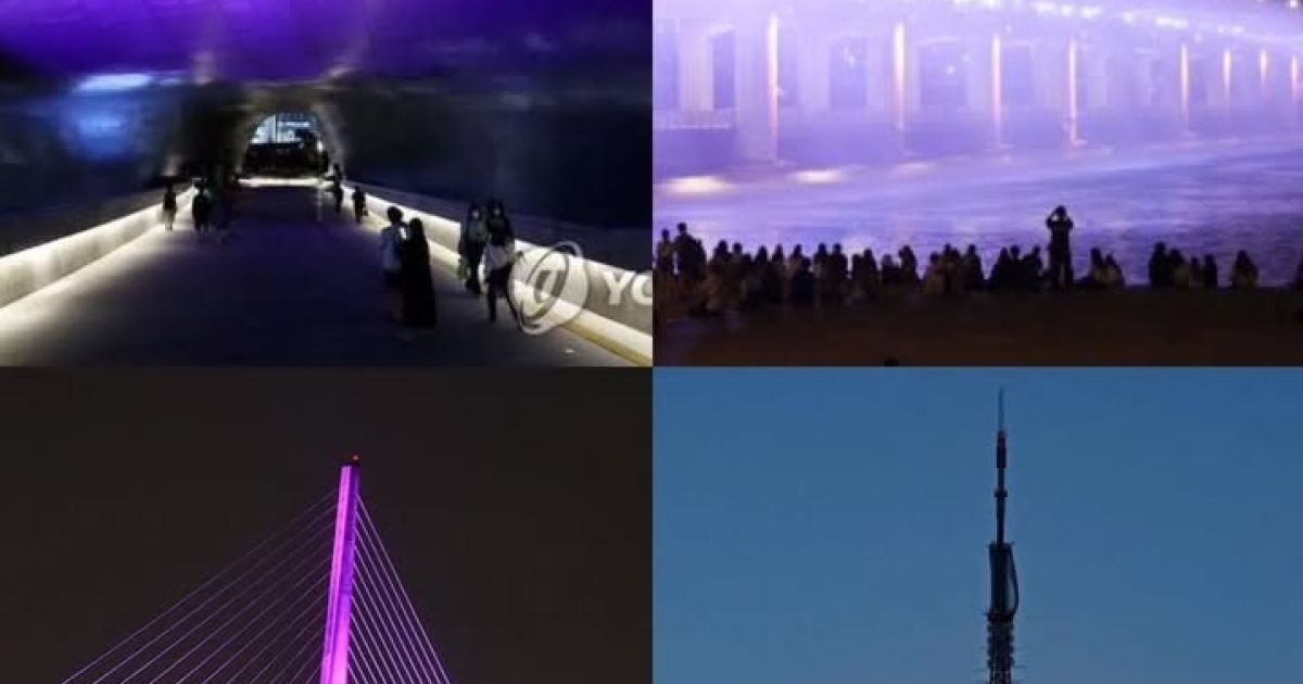 Seoul berubah menjadi The Purple City menjelang konser comeback BTS di Gwanghwamun Square (Foto: Istimewa)