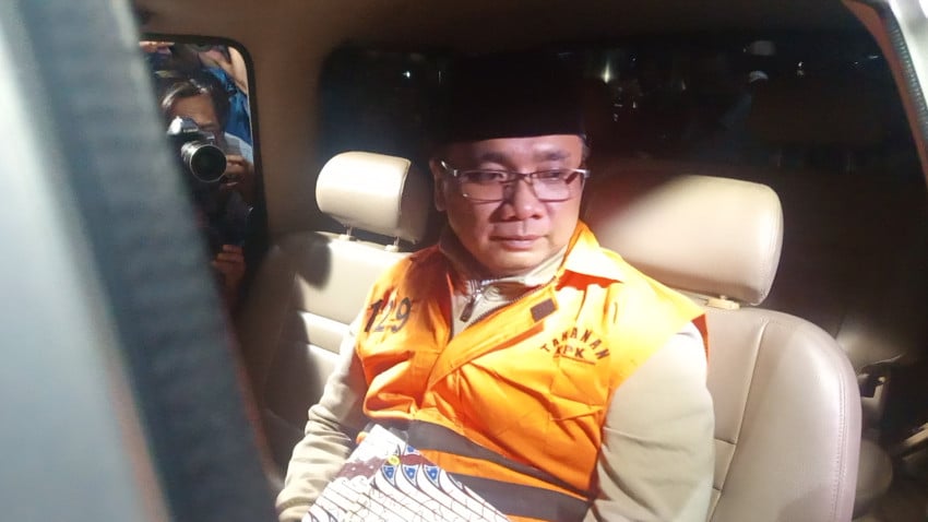 Mantan Menteri Agama Yaqut Cholil Qoumas (Gus Yaqut) saat ditahan KPK. Foto/Dok SindoNews