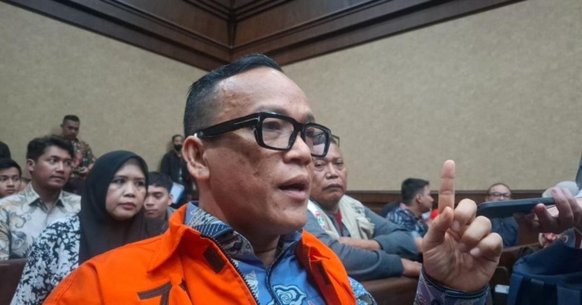 Foto Immanuel Ebenezer, Mantan Wakil Menteri Ketenagakerjaan (Wamenaker) Indonesia, Saat menghadiri sidang lanjutan kasus dugaan korupsi di Pengadilan Negeri Jakarta Pusat (IST)