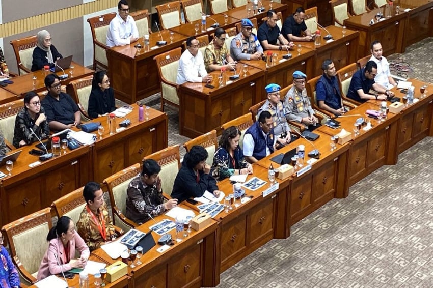 Polda Metro Jaya resmi melimpahkan perkara penyiraman air keras Wakil Koordinator KontraS, Andrie Yunus ke Puspom TNI. Foto/SindoNews