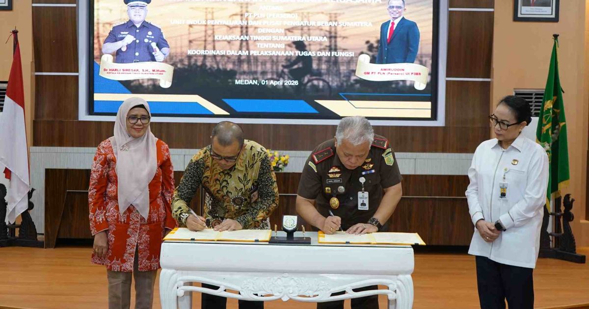 Kejatisu Tandatangani Kerjasama dengan PT. PLN Persero Unit Induk