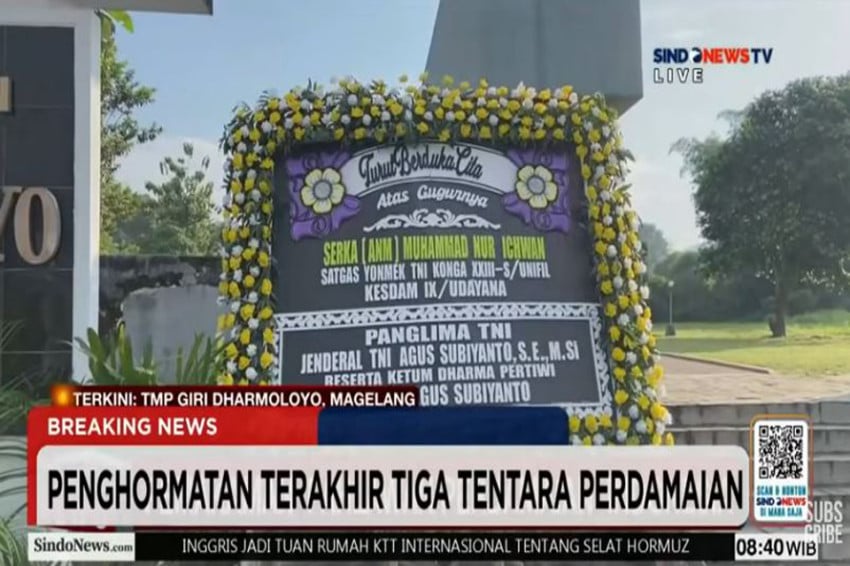 Panglima TNI Pimpin Upacara Penghormatan Terakhir bagi Pahlawan Garuda yang Gugur di Lebanon