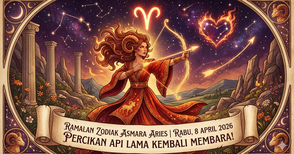 Ramalan Zodiak Asmara Aries Rabu, 8 April 2026: Percikan Api Lama Kembali Membara!