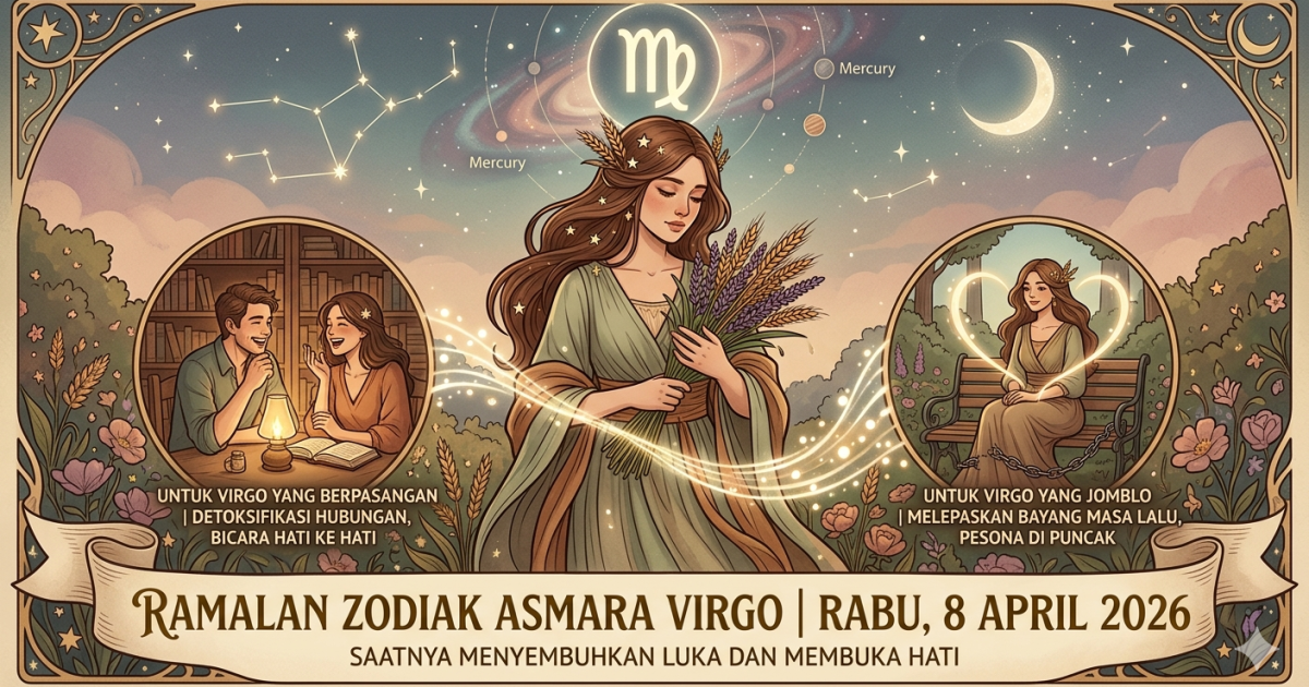 Ramalan Zodiak Asmara Virgo Rabu, 8 April 2026: Saatnya Menyembuhkan Luka dan Membuka Hati