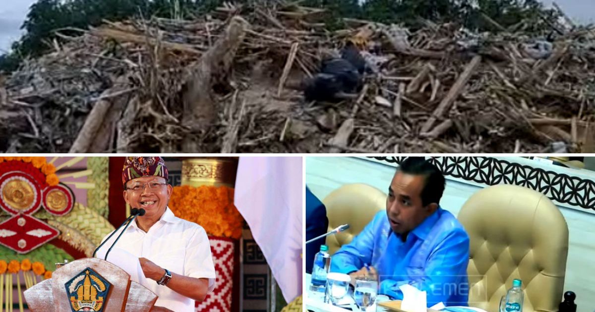 Foto Kolase Sampah di Pantai Kuta, I Wayan Koster dan Mori Hanafi Anggota Komisi 5 DPR RI (Inforen)