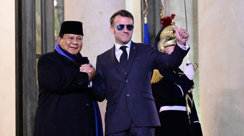 Presiden Prabowo Subianto menghadiri jamuan santap malam pribadi bersama Presiden Prancis Emmanuel Macron di Istana Élysée, Jumat, 23 Januari 2026. Foto/BPMI Setpres/Muchlis Jr