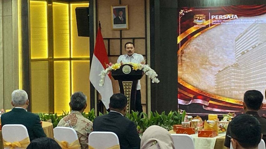 Jaksa Agung ST Burhanuddin meminta Persatuan Jaksa Indonesia (Persaja) bisa memberikan konstruktif kepada pemerintah. Foto/Achmad Al Fiqri