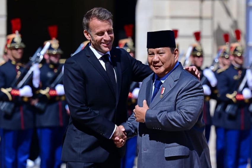 Presiden Prabowo Subianto dikabarkan akan kembali mengunjungi Prancis dalam waktu dekat untuk bertemu Presiden Prancis Emmanuel Macron. Foto/SindoNews