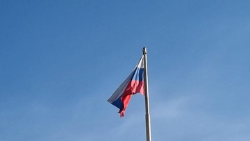 Foto: Bendera Rusia (Haris Fadhil/detikcom)