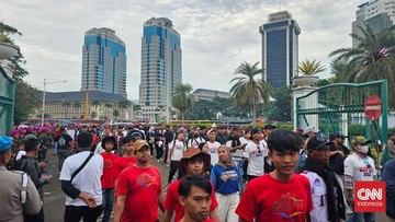 Buruh akan peringati May Day di Jakarta. (CNN Indonesia/Endrapta Dhiaz)