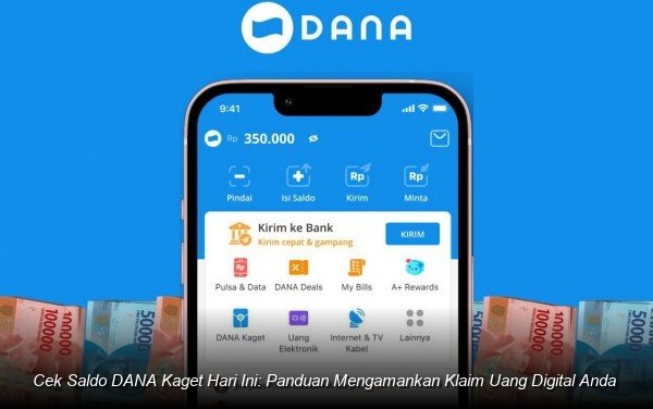 Tampilan notifikasi klaim DANA Kaget yang sedang diperiksa dengan saksama oleh seorang pengguna smartphone.