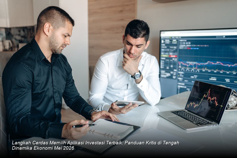 Grafik batang pertumbuhan investasi yang menanjak tajam di atas tumpukan koin emas yang tertata rapi di depan latar belakang gedung pencakar langit modern.