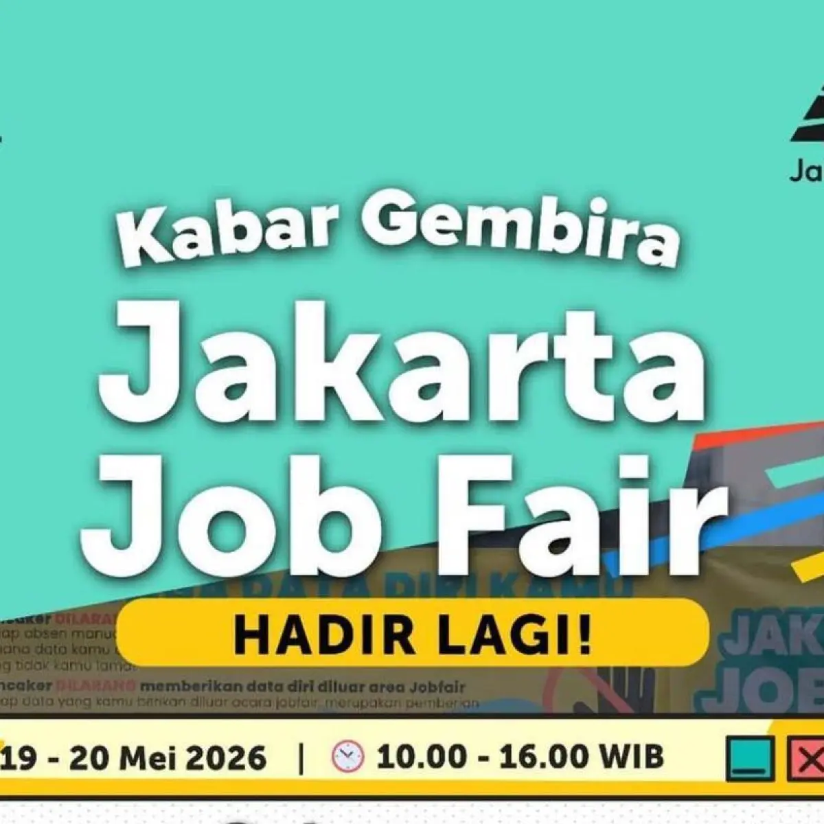 Jakarta Job Fair 19-20 Mei 2026 di Jakarta Utara.(Pemprov DKI Jakarta)