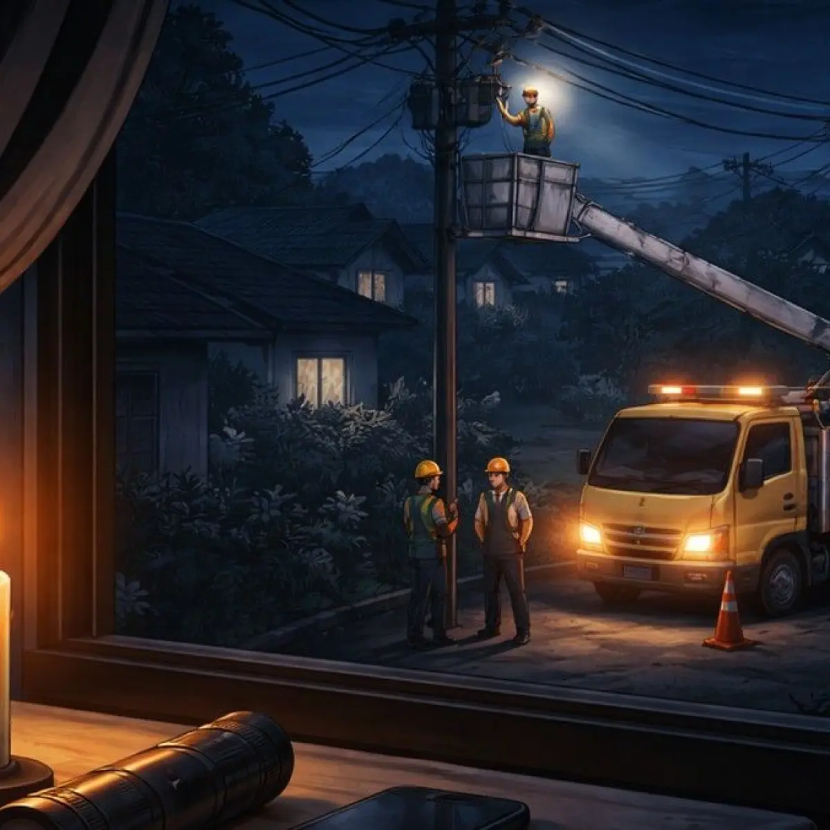 Ilustrasi pemadaman listrik. (Chat GPT)