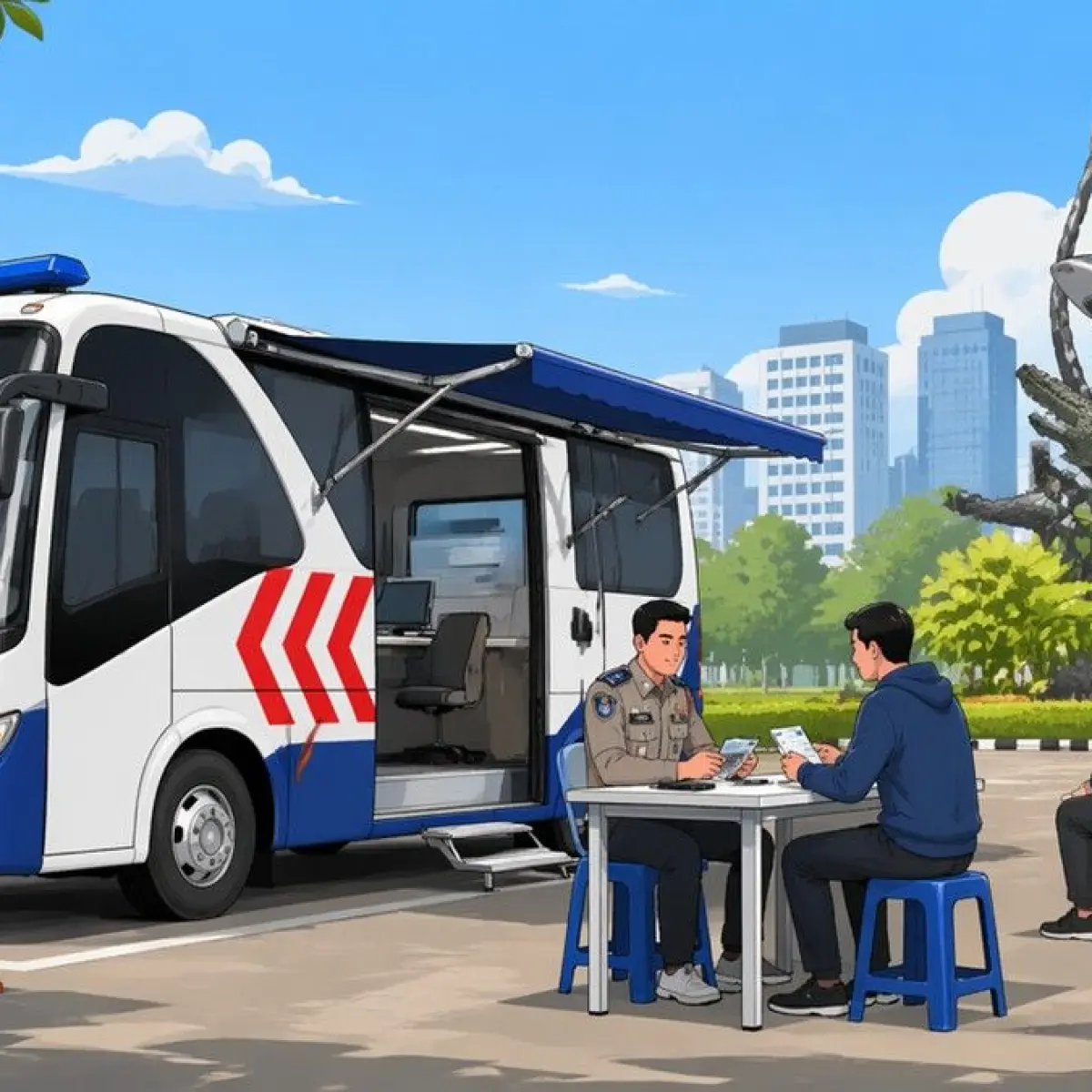 Foto: Ilustrasi SIM Keliling. (ChatGPT)