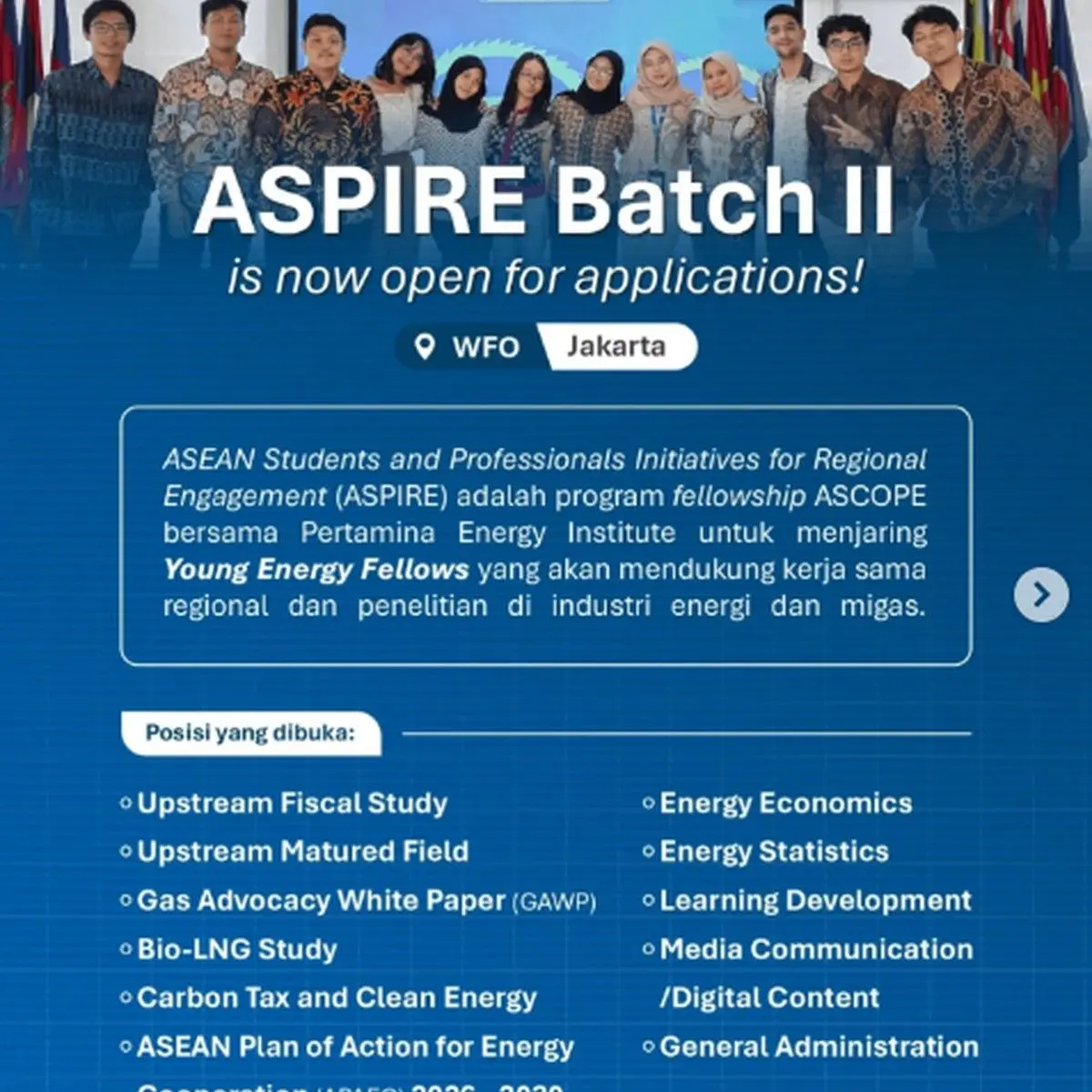 Peluang Emas Mahasiswa S1/S2: Pertamina Energy Institute Buka Pendaftaran Fellowship ASPIRE Batch II