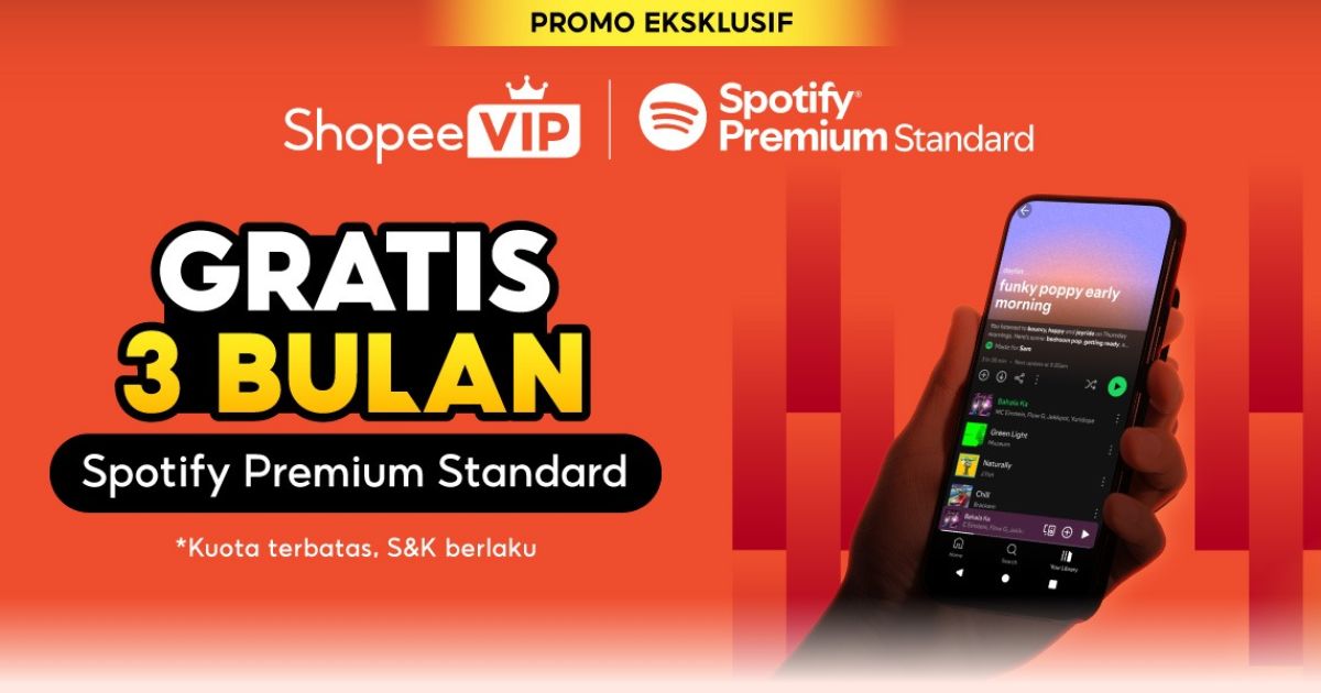 Shopee VIP dan Spotify Berkolaborasi: Akses Premium Musik Gratis 3 Bulan untuk Anggota Loyal