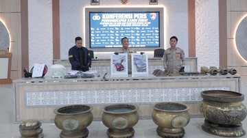 Polisi Rohil Amankan Empat Penadah, Jaringan Pencurian Artefak Ritual Klenteng Terbongkar