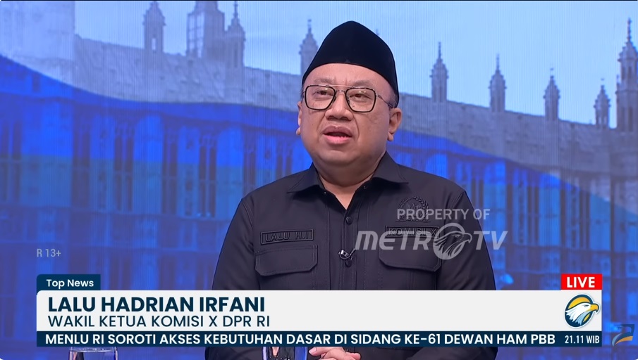 Wakil Ketua Komisi X DPR RI, Lalu Hadrian. Foto: Metro TV