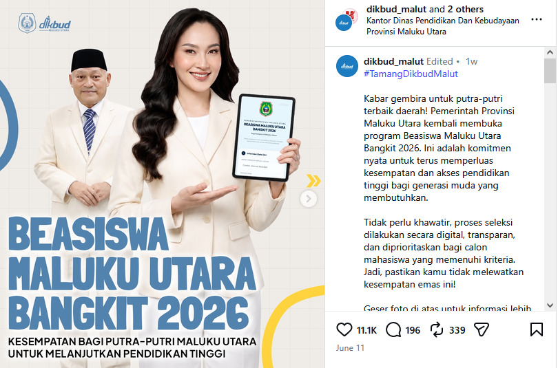 Peluang Emas Pendidikan Tinggi: Pemerintah Buka Beasiswa S1 Khusus Bagi Putra-Putri Terbaik Maluku Utara