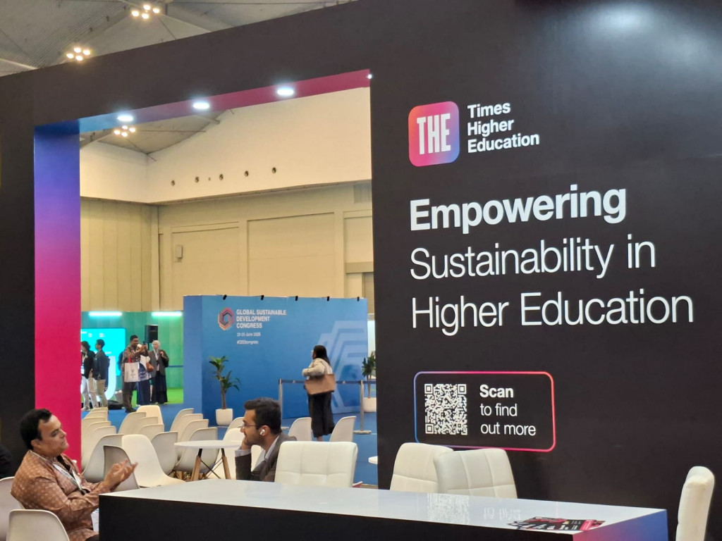 Paviliun THE dalam Global Sustainable Development Congress. Foto: Ilham Pratama/Medcom.id