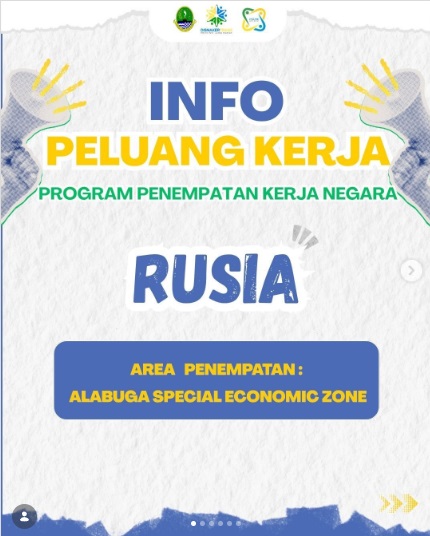 Lowongan kerja ke Rusia. DOK IG @ltsapmi_jabar