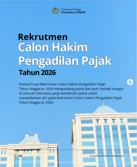 Kementerian Keuangan Buka Peluang Karier Hakim Pengadilan Pajak, Cek Persyaratan dan Linimasa Pendaftaran 2026