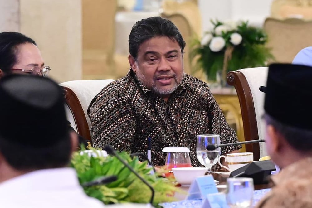 Presiden Partai Buruh sekaligus Presiden Konfederasi Serikat Pekerja Indonesia (KSPI) Said Iqbal dalam pertemuan antara Presiden Prabowo Subianto dengan tokoh lintas agama, pimpinan partai politik, serikat buruh, dan organisasi kepemudaan lintas iman di Istana Negara, Jakarta, Senin (1/9/2025)./ Istimewa - BPMI