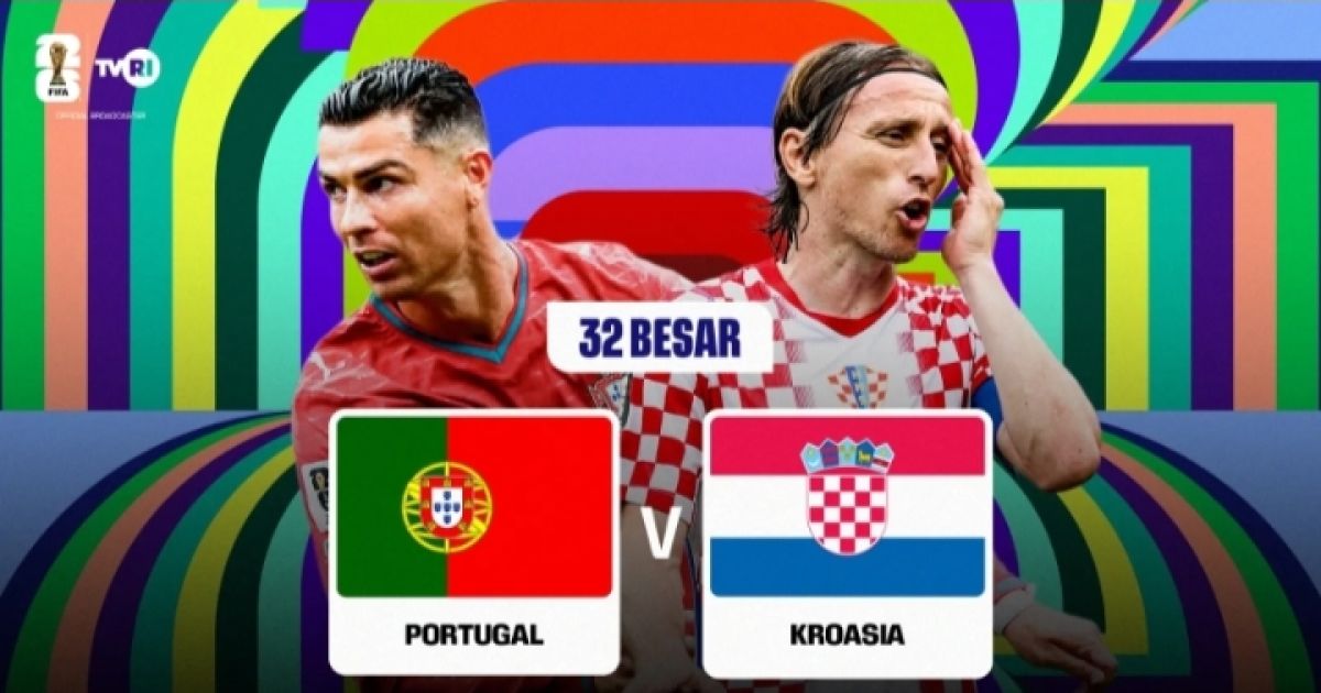Reuni Ronaldo-Modric: Duel Sengit Portugal vs Kroasia Berebut Tiket 16 Besar Piala Dunia 2026 (Foto: Duel Portugal dan Kroasia di Babak 32 Besar/TVRISport)