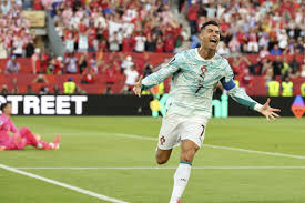 Pesepakbola Portugal Cristiano Ronaldo berselebrasi usai mencetak gol ke gawang Kroasia pada pertandingan babak 32 besar Piala Dunia FIFA 2026 di Stadion Toronto di Toronto, Kanada, Kamis (2/7/2026). Potugas lolos ke babak 16 besar setelah menang atas Kroasia dengan skor 2-1. ANTARA FOTO/Xinhua/Zou Zheng/YU