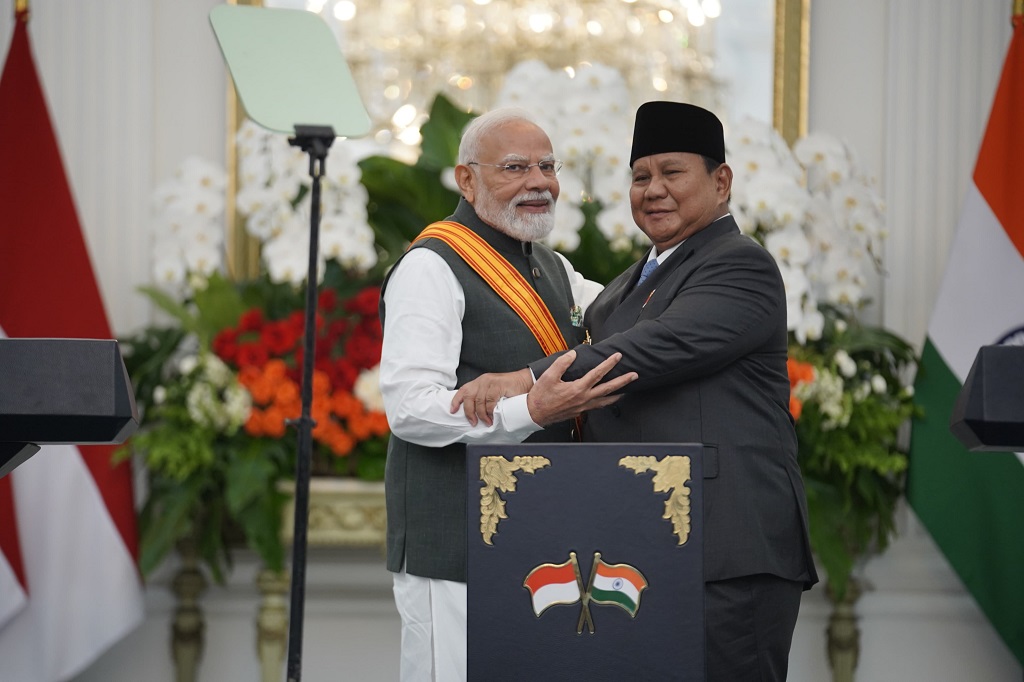 Presiden RI Prabowo Subianto dalam pertemuan bilateral dengan Perdana Menteri India Narendra Modi. DOK Bakom RI