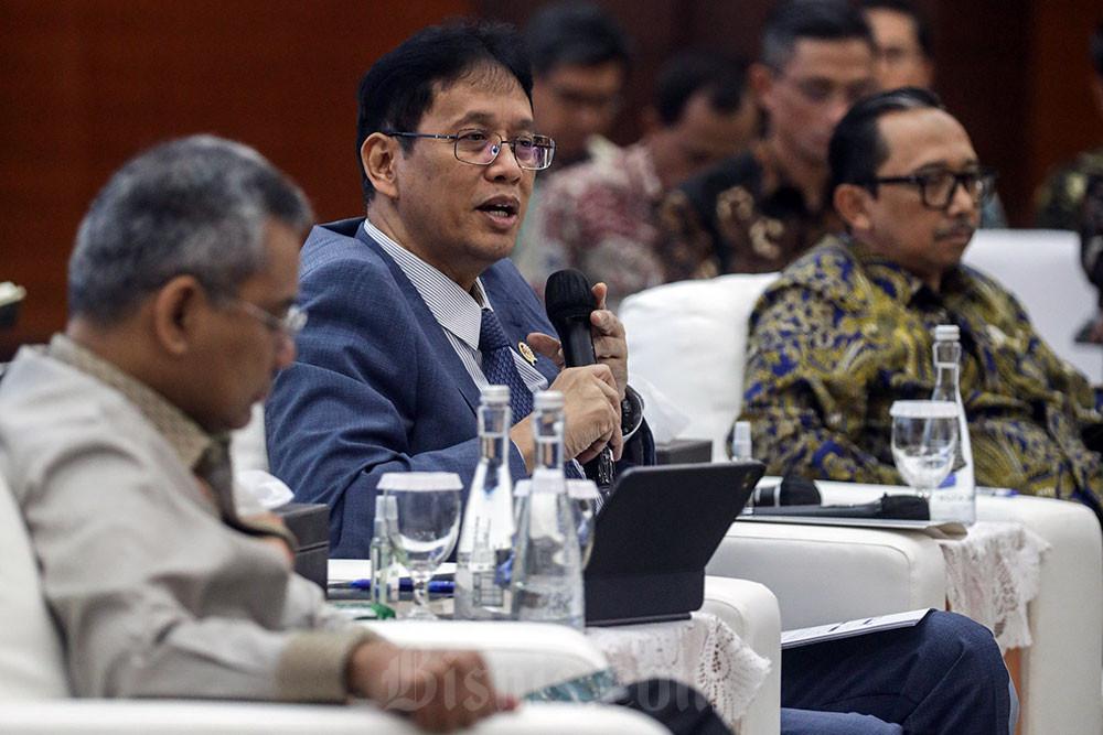 Menteri Keuangan Purbaya Yudhi Sadewa menyampaikan paparan saat konferensi pers APBN KiTa di Jakarta, Selasa (5/5/2026). Bisnis/Arief Hermawan P