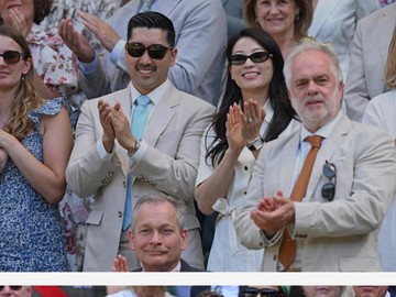Arden Cho dan suami bulan madu nonton tenis Wimbledon. 