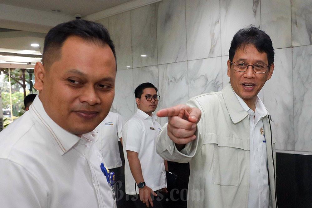 Menteri Keuangan Purbaya Yudhi Sadewa seusai konferensi pers tentang pajak di Jakarta, Senin (11/5/2026). Bisnis/Himawan L. Nugraha