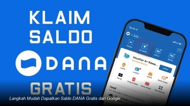 Tampilan layar smartphone yang menunjukkan notifikasi saldo DANA bertambah setelah melakukan klaim.