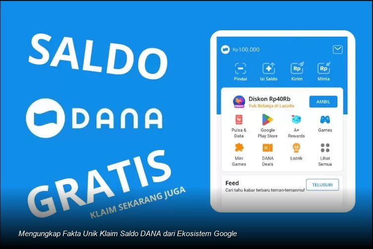 Tampilan antarmuka aplikasi Google dan logo DANA berdampingan, menyimbolkan koneksi pendapatan digital.