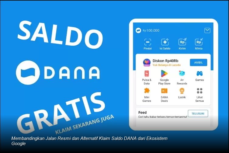 Seorang pengguna sedang membandingkan dua opsi aplikasi di layar ponsel yang terhubung dengan akun Google.