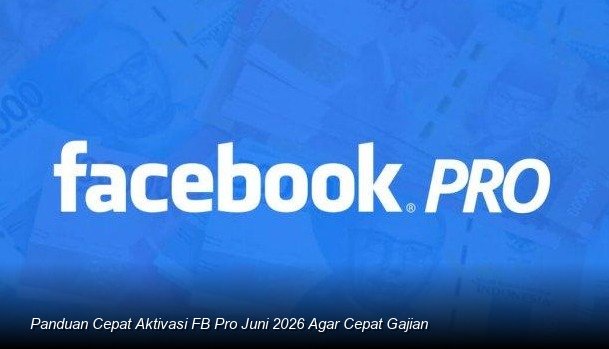 Ilustrasi tampilan dasbor Facebook Professional Mode di smartphone yang menunjukkan grafik pertumbuhan audiens dan notifikasi 'Anda Memenuhi Syarat Monetisasi'.