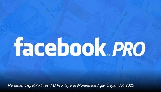 Ilustrasi tampilan dashboard Facebook Professional Mode di smartphone yang menunjukkan metrik pertumbuhan followers dan notifikasi sukses pendapatan dari In-Stream Ads.