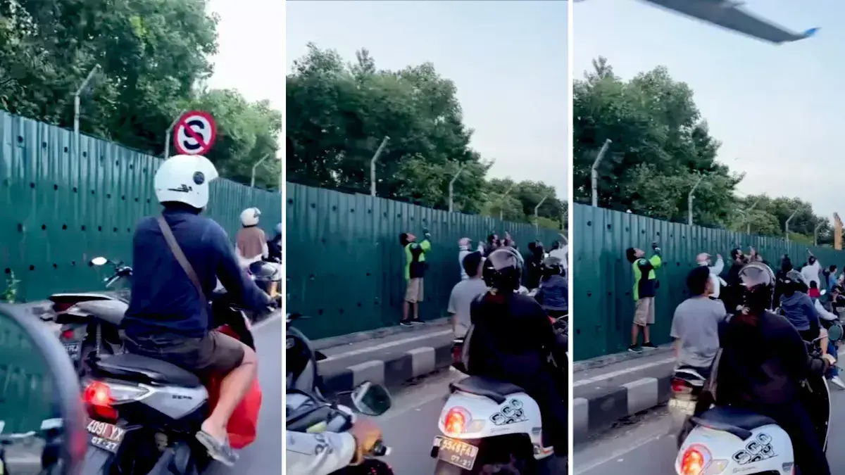 Demi Konten, Banyak yang Berhenti di Jalur Bandara Bali: Nonton Pesawat Jadi Ancaman di Bypass Tuban