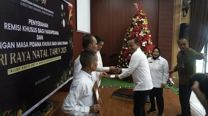 Kanwil Ditjen  Pemasyarakatan Sumut Berikan Remisi Khusus Natal 2025 Kepada 3.088 Narapidana dan 17 Anak Binaan