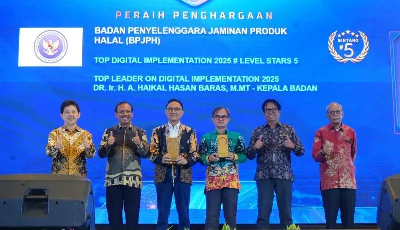 BPJPH Raih 2 Penghargaan Top Digital Awards 2025, Digitalisasi Layanan Mudahkan 10.000 Sertifikasi Halal Perhari