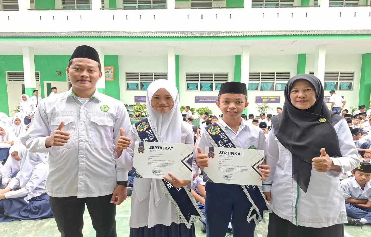Dua Siswa MTsN 2 Labuhanbatu Menjadi Duta Pelajar Juara Indonesia Terpilih