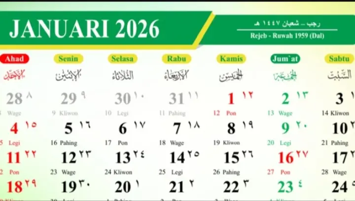 Catat! Jadwal Lengkap Libur Nasional dan Cuti Bersama Tahun 2026