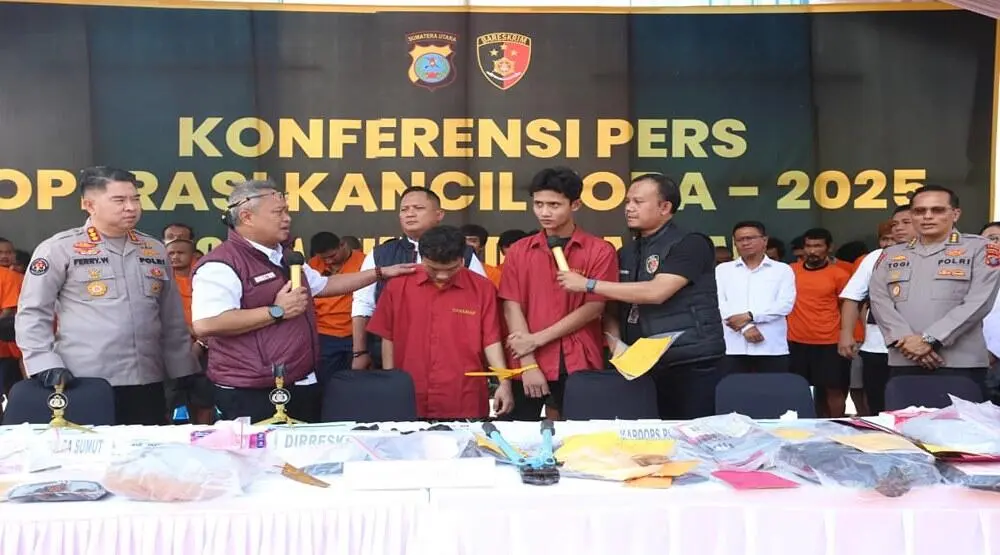 Polda Sumut Hadirkan 226 Tersangka Curanmor Selama Operasi Kancil Toba 2025