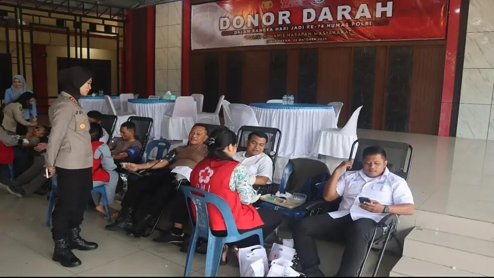 Polresta Deli Serdang Gelar Donor Darah Sambut Hari Jadi ke-74 Humas Polri