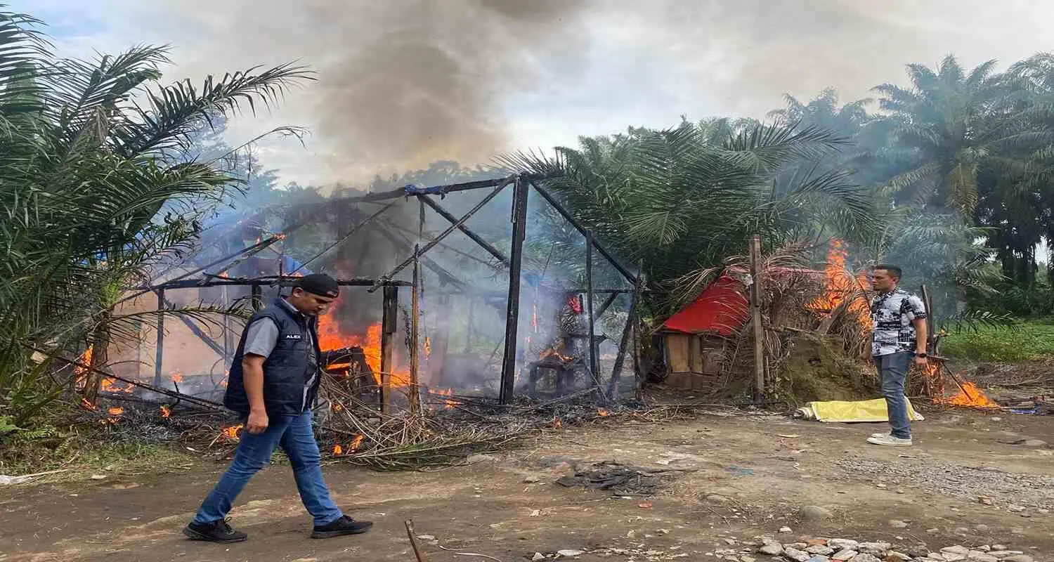 Polres Binjai Grebek dan Musnahkan Barak Narkoba di Kecamatan Sei Bingai